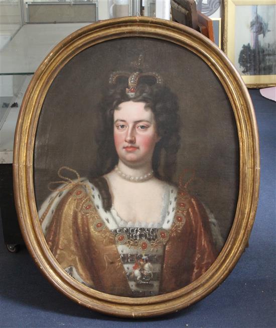 After John Closterman (1660-1713) Portrait of Queen Anne 30.5 x 24.5in.